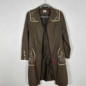 Max and Co. Woman's Sz 4 embroidered w/ribbon cotton canvas military Steam Punk